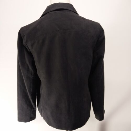 Studio Works Women's Black Zip Jacket Size 4P Lightweight Notched Collar