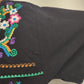 YZXDORWJ Embroidered Boho Shirt Black Crinkle Cotton Blend Short Sleeve Size XXL