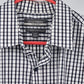 Denver Hayes Flextech Dress Shirt Men’s Black Check Size Medium Regular Standard