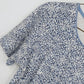 Karen Scott Blue White Geometric Print T-Shirt Top Women's Small 100% Cotton