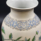 Large Macau Urn-Style Vase – Hand-Painted Pink & Blue Floral Design – 15" x 8" Vintage Oriental-Inspired Home Décor
