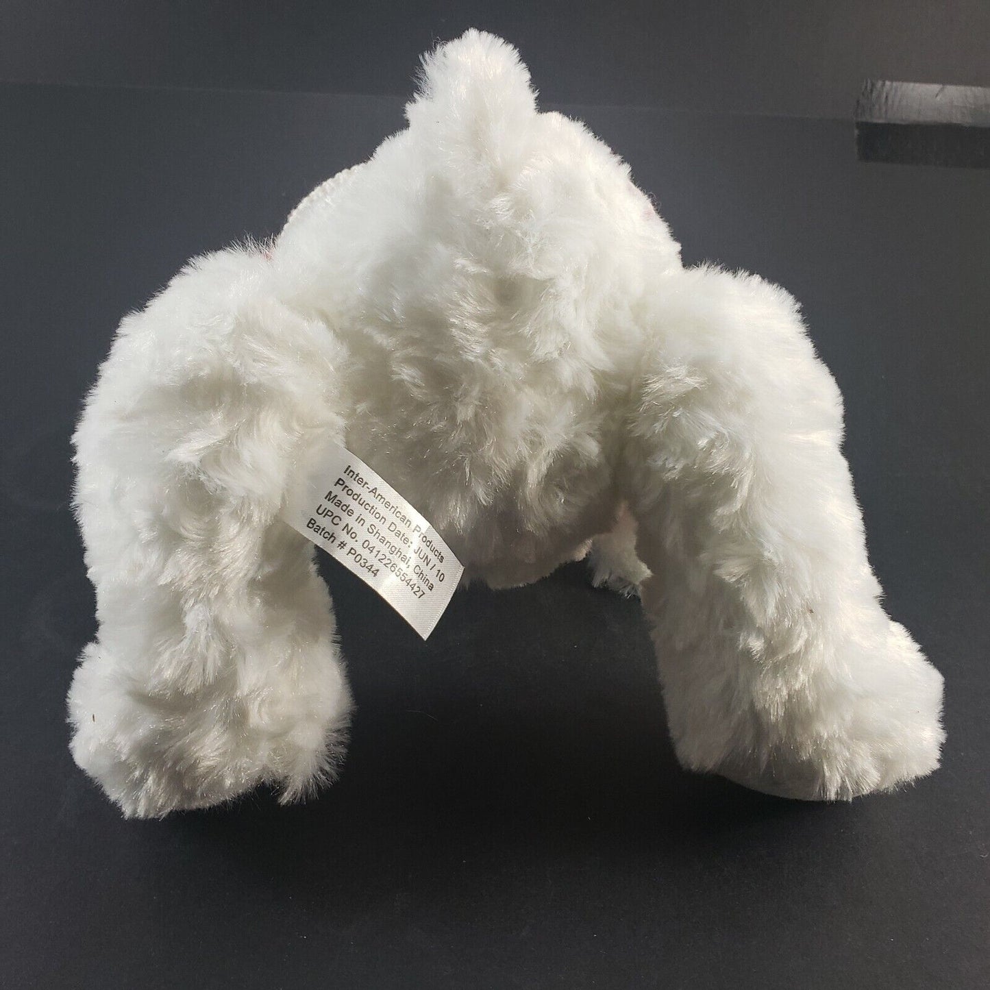Holiday Home White Bear Plush Wearing Red Sweater 14" Long Stuffed Animal NOS