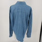 Hunt Club Denim Shirt L Women's Floral Embroidered Pocket Long Sleeve Cotton