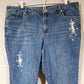 Christopher Banks Distressed Denim Jeans Size 14 Blue Stretch Embellished Women