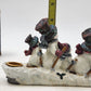 Giftco Glitter Snowmen Skiing Candle Holder Resin Original Box No Taper Candle