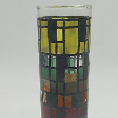 Hippie Candelrama Nu-Trend Candle Holder Stained Glass Prairie Style Vtg 1970's