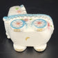 Ardco Japan Ceramic Baby Carriage Music Box Pink & Blue Nursery Decor 6" Works