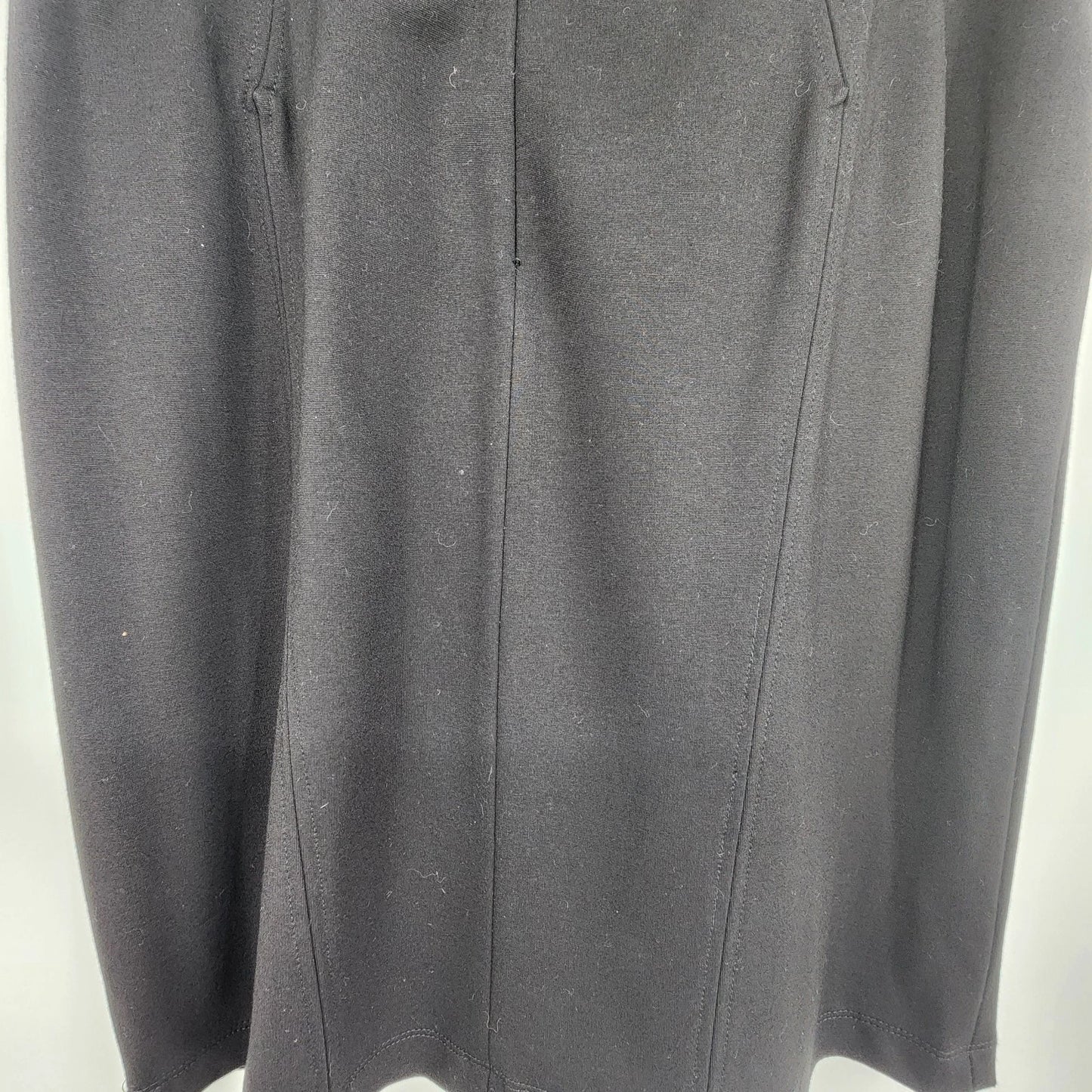 Chelsea Theodore Black Pencil Skirt Women's 10 Faux Leather Panel Zip China