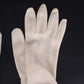 Women's White Stretch Dress Gloves Ruched Wrist Formal Wedding Tea Length Vtg