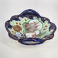 2 Japanese Porcelain Oval Dishes Hand Painted Raised Cobalt Blue Handles 8"x6.5"