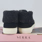 Serra Black Suede Sneaker Booties Women’s 9 Faux Fur Lined Casual Shoes
