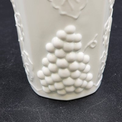 Indiana Glass Milk Glass Tumbler Harvest Pattern 3.25"x5.75" Vintage Drinkware