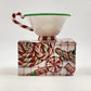 Hand Painted Tea Cup Department 56 Red Green Peppermint Mug China w Box