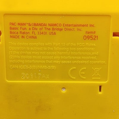 PAC-MAN Bandai Hand-Held Yellow Video Game 09521 Namco Tested Works 2"x4"