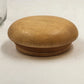 Clear Glass Storage Jar Teak Mushroom Wood Lid Airtight Rubber Seal 4"d x 4.5"h