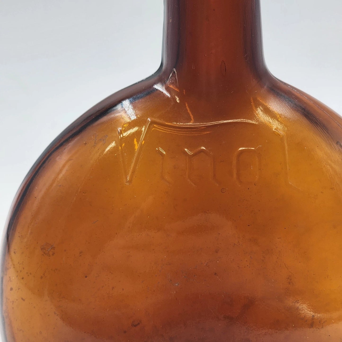 Vinol Embossed Amber Medicine Bottle 6.75" Tall April 1898 Patent Rare Antique
