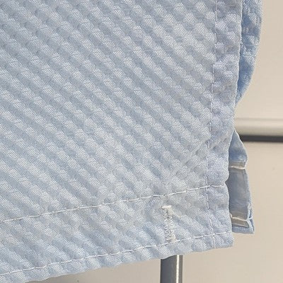 Soft Blue Polyester Square Pavers Honeycomb Waffle Cloth Pattern Shower Curtain