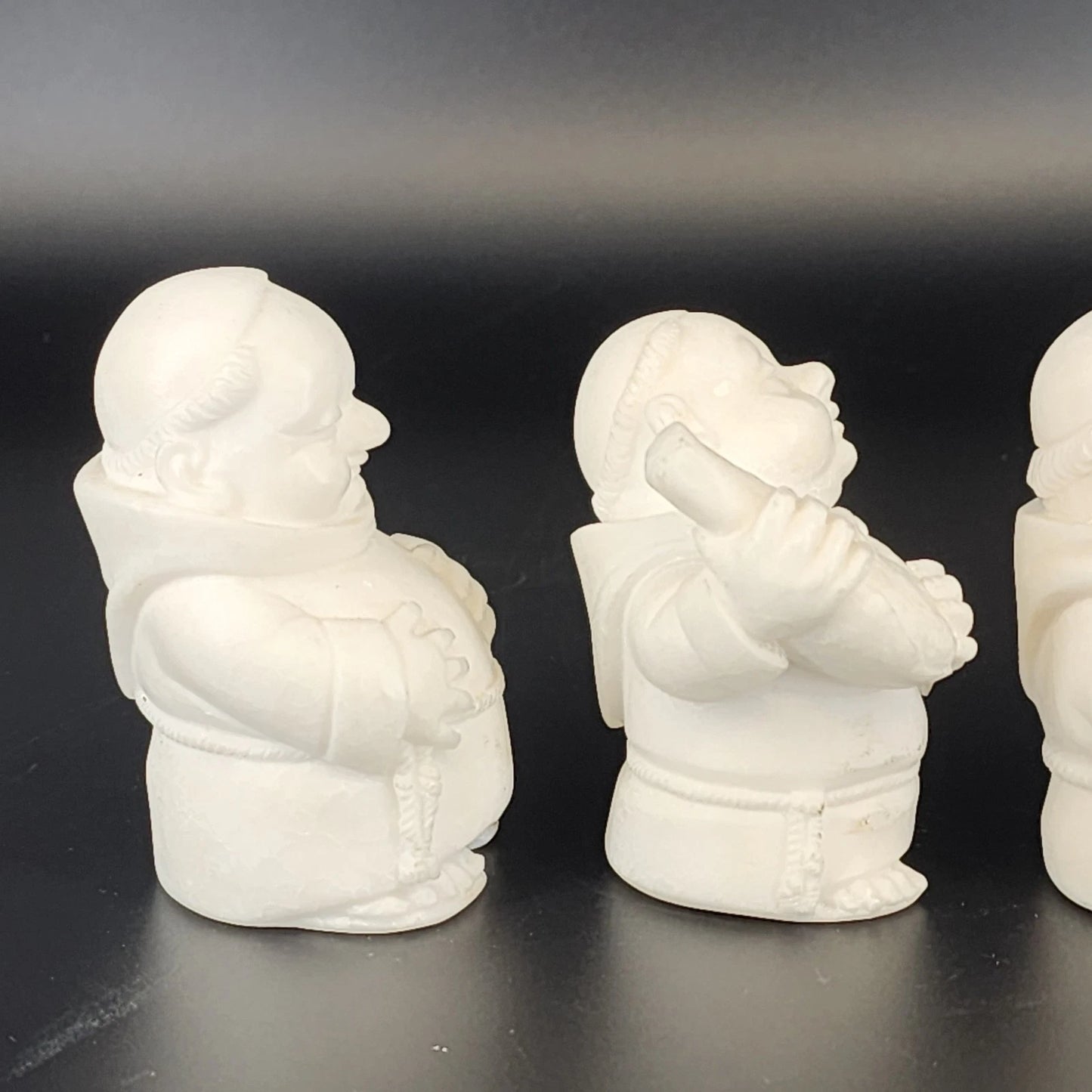 Vintage Italian Monk Figurines Gino Ruggeri Bianchi Italy Set 4 Sculptures 1970s