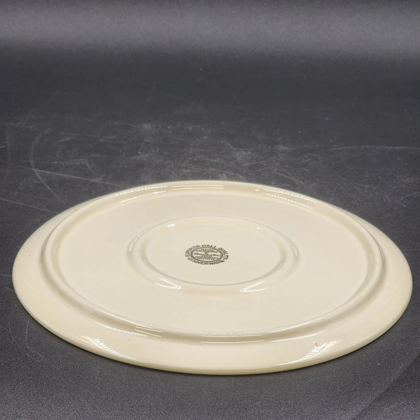 Autumn Leaf Cake Plate Server 9.5" Round Hall's Superior for Jewel Tea MCM Vtg