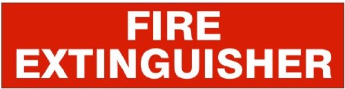 Red FIRE EXTINGUISHER Decal Pressure Sensitive 2.25" x 9" Safety Sign Vinyl Press On Adhesive PD-2628