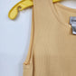 Chicos Size 0 Yellow Ribbed Knit Tank Top Rayon Nylon Sleeveless Women's Shirt