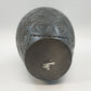 Black Pottery Vase Incised Floral Double Handle Amphora Urn 14" Unmarked