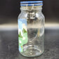 Anchor Hocking Nina Farm Scene Sheep Glass Canister Blue Lid 1982 Vintage