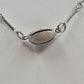 Silver Tone Bar & Link Chain with Three Oval Silver Tone Beads 12" Spring Ring