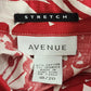 Avenue Stretch Women's Plus 18/20 Red White Tropical Floral Shirt Cotton Button