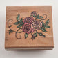 3 Pack Rubber Stamps Roses Design Wooden Backs California Lightly Used