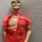Ken Doll 1968 Mattel Blonde Painted Hair Red Shirt Vintage
