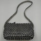Unique Clutch Purse Shoulder Bag Pop-Top Aluminum Can Tabs Silver Zipper Bag 8"