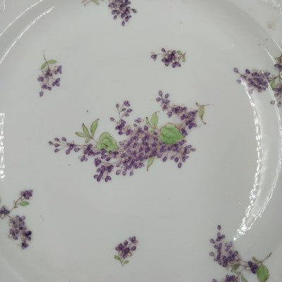 Limoges Bassett Austria Serving Platter Violet Floral Flower with Gold Tone Edge