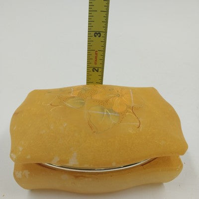 Genuine Alabaster Trinket Jewelry Box Hinged Lid 4" Hand Craft Italy George Good