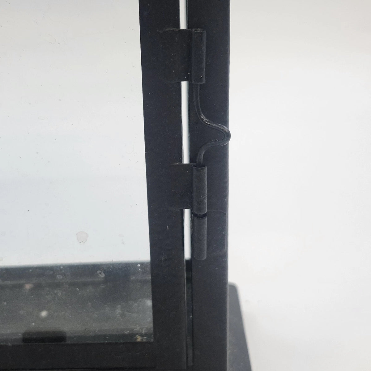 Candle Lantern 13" Black Metal Glass Rustic Farmhouse Hanging Pagoda /Tabletop