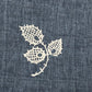 Navy Blue Shower Curtain with Cream Ruffled Tiers White Leaves 72" x 68"