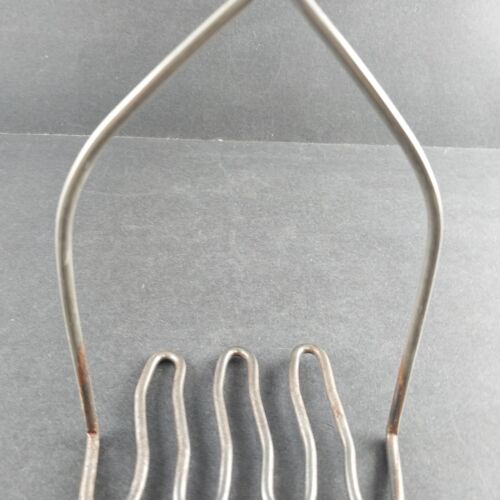 Wood Handle Potato Masher Vintage Standard Size Metal Kitchen Smasher 1960s