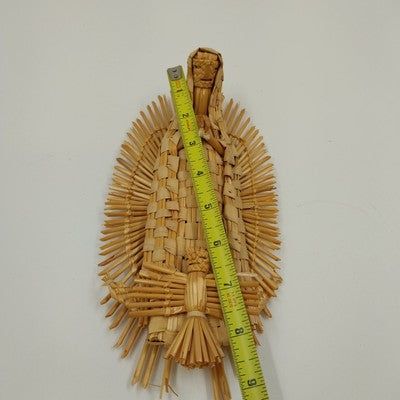 Braided Straw Madonna With Child Folk Art Virgin Of Guadalupe Mexican Tarascan