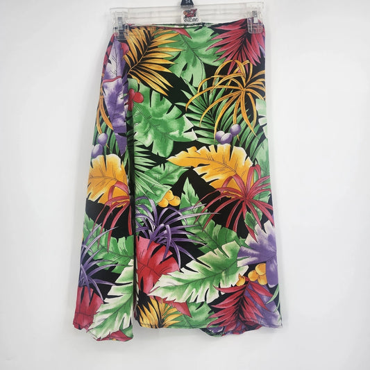 California Krush Tropical Wrap Skirt Women's Medium Rayon Floral 90s Vtg Mexico
