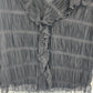 Massini Women's Black Lace Blouse Medium Sheer V Neck Top