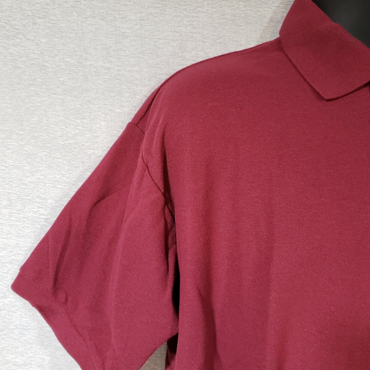 Burgundy 3 Button Polo Shirt Large Fame Fabrics 6.2 oz 50-50 Poly Cotton T100