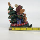 Christmas Stocking Holder Granduer Noel Bear & Tree Cast Iron Base Figural 4.75"