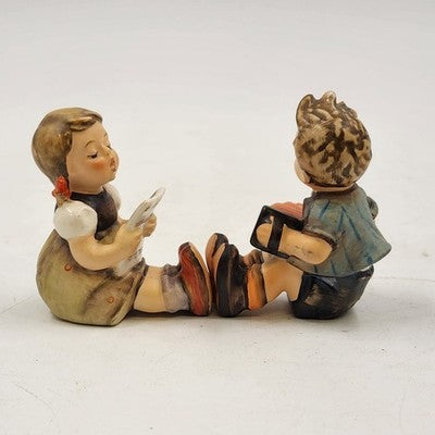 Goebel Hummel Figurines 389 Girl with Sheet Music & 390 Boy With Accordion Vtg