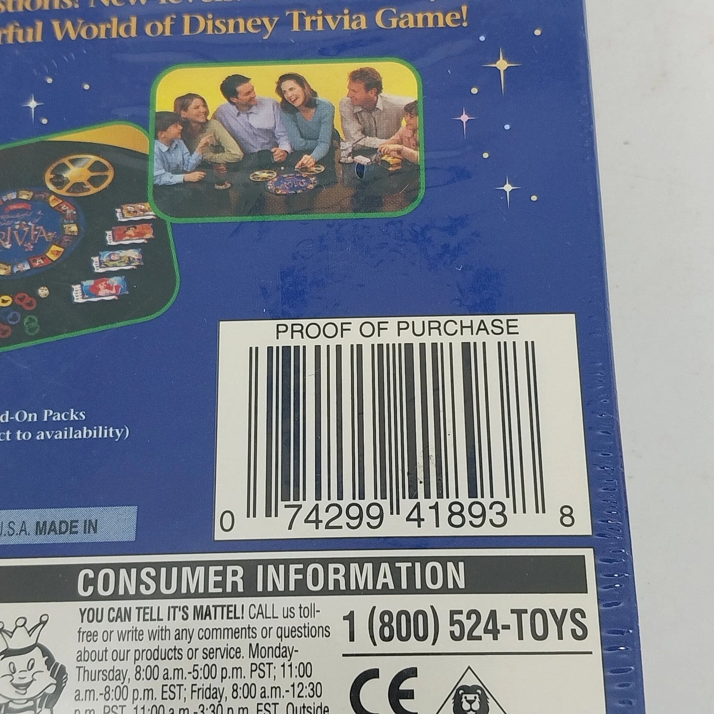 The Wonderful World of Disney Trivia Add-On Pack Family 800 Questions Sealed '98