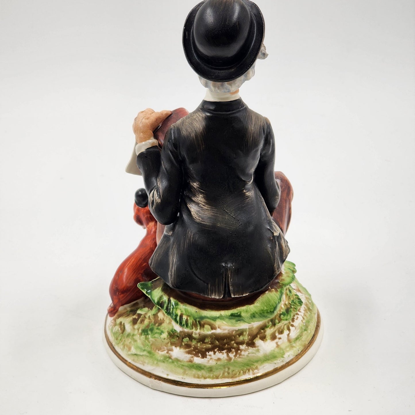 Vintage Giuseppe Cappe Capodimonte Porcelain Figurine – Organ Grinder with Dachshund – Hand-Painted & Signed 1951