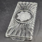 Stollen Platte Crystal Cake Plate Tray German Christmas Floral w Handles 14.25"