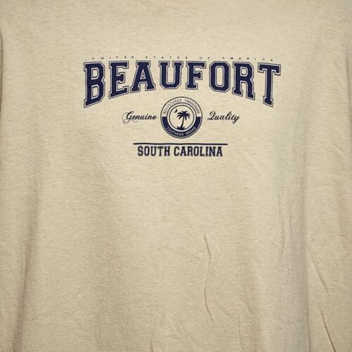 Beaufort Genuine Quality South Carolina T-Shirt XL Gray SS Front Logo USA