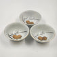 3 Japanese Ring Dishes Hand Painted Small Porcelain Bowls Vintage 3"d x 1.25"h