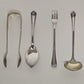 4 Various Silverplate Very Vintage Flatware Pcs Tong Spoon Shrimp Fork Ladle