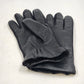 Ladies Black Leather Gloves Fleece Lined Med/Large Stretch Inset Winter Vtg NWT